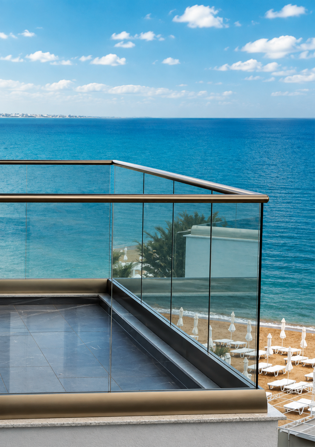 Premium architectural railing and glass interior