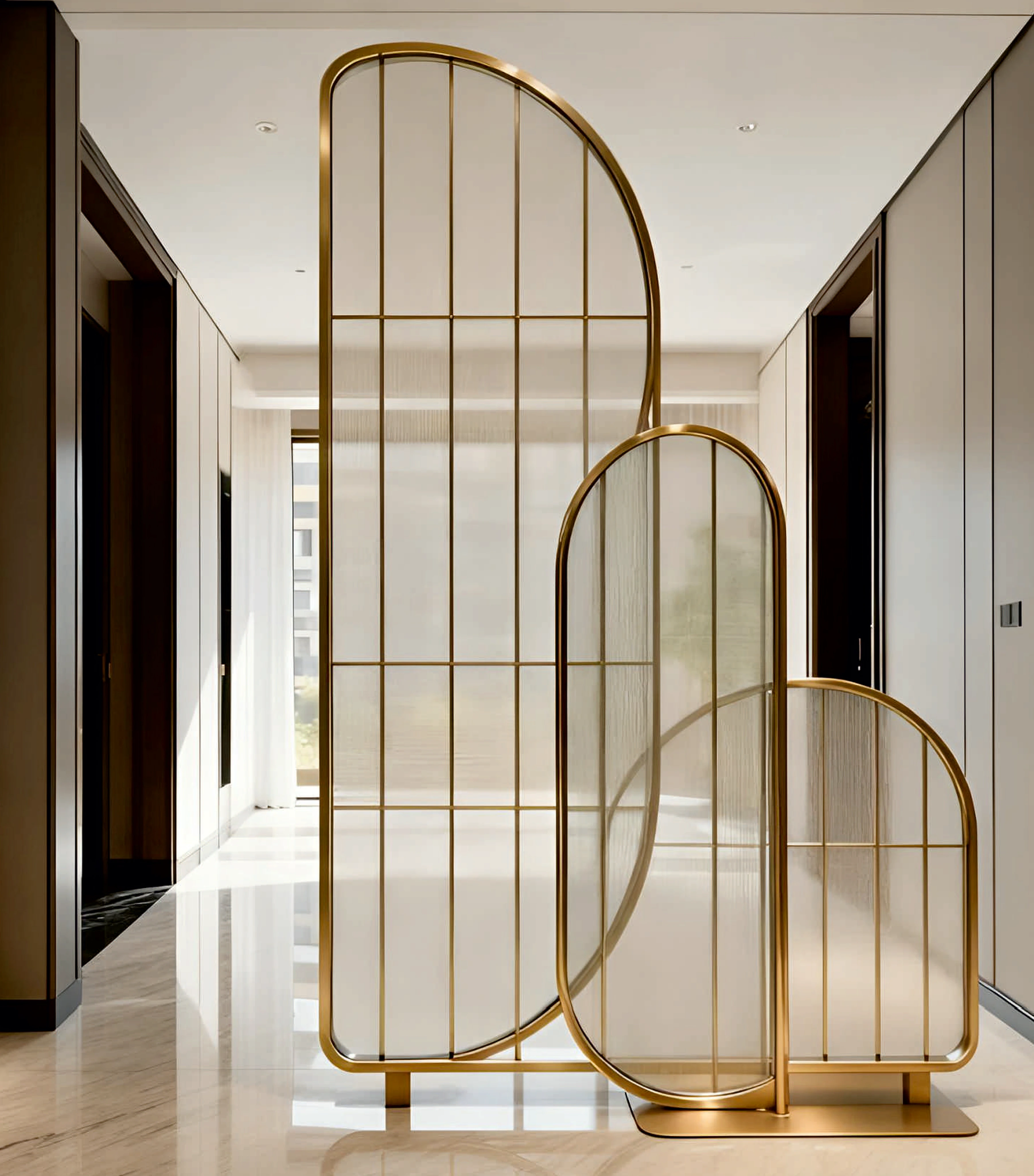 S&V Rail architectural gold glass partition